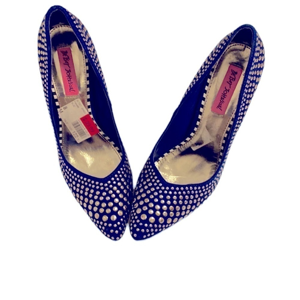 NWT 149.00 Shoes. Betsey Johnson Faawn Blue Heels, Size 8. Read thoroughly. HP - Picture 11 of 16